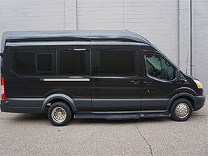 black shuttle bus exterior