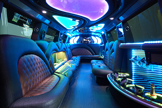 limo bus rental interior look