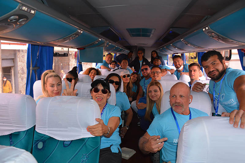 interior of the charter buses in clarksville